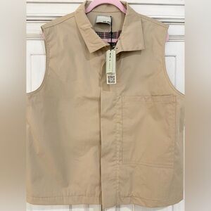 NWT SZ XL we-ar4 Women’s Beige Vest Jacket plaid lining
